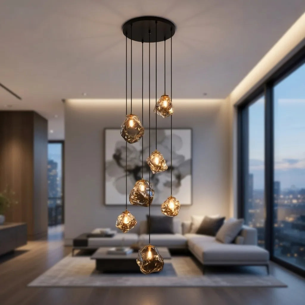 Strata Architectural Staircase Chandelier Light