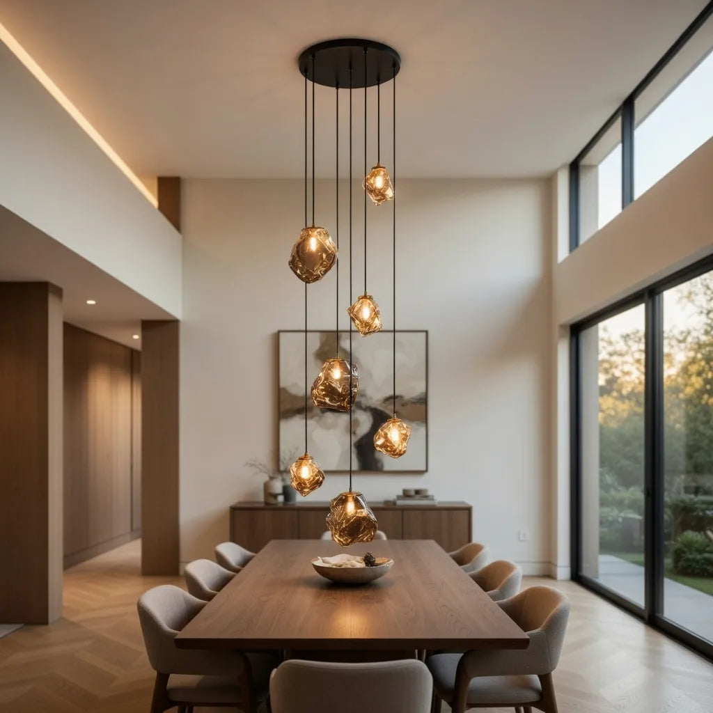 Strata Architectural Staircase Chandelier Light