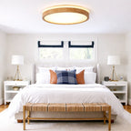 Valen Dimmable LED Flush Mount Ceiling Light with Wood Frame