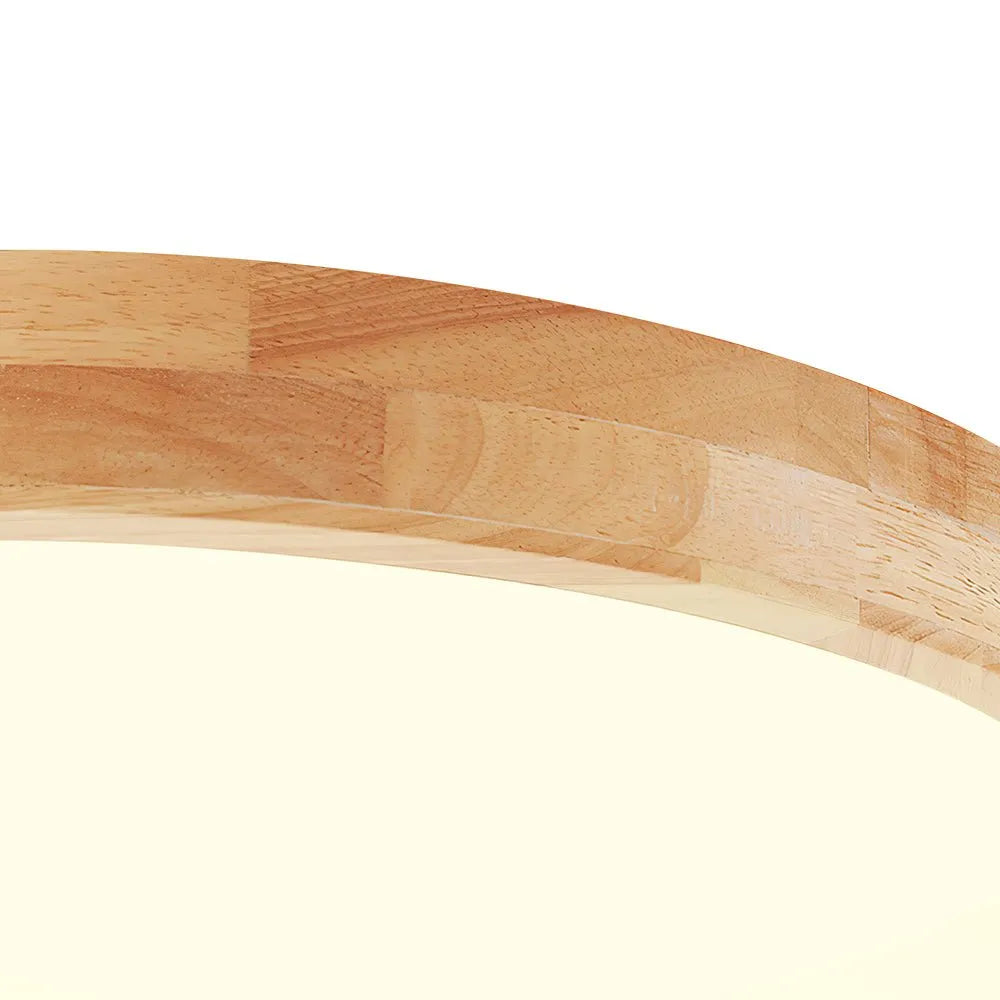 Valen Dimmable LED Flush Mount Ceiling Light with Wood Frame