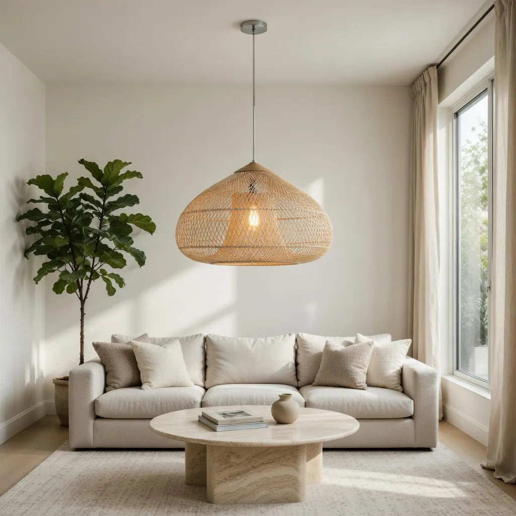 Handwoven Rattan Pendant Light